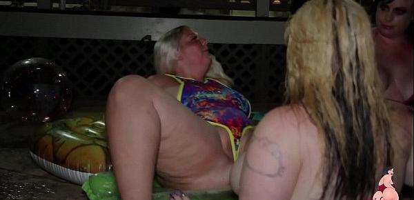  Sexy PAWGS Virgo and Big Booty Friends Eat Pussy Poolside